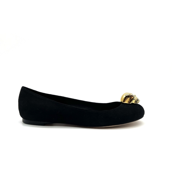 Alexander McQueen Classic Skull Suede Leather Flats Ballerinas Shoes